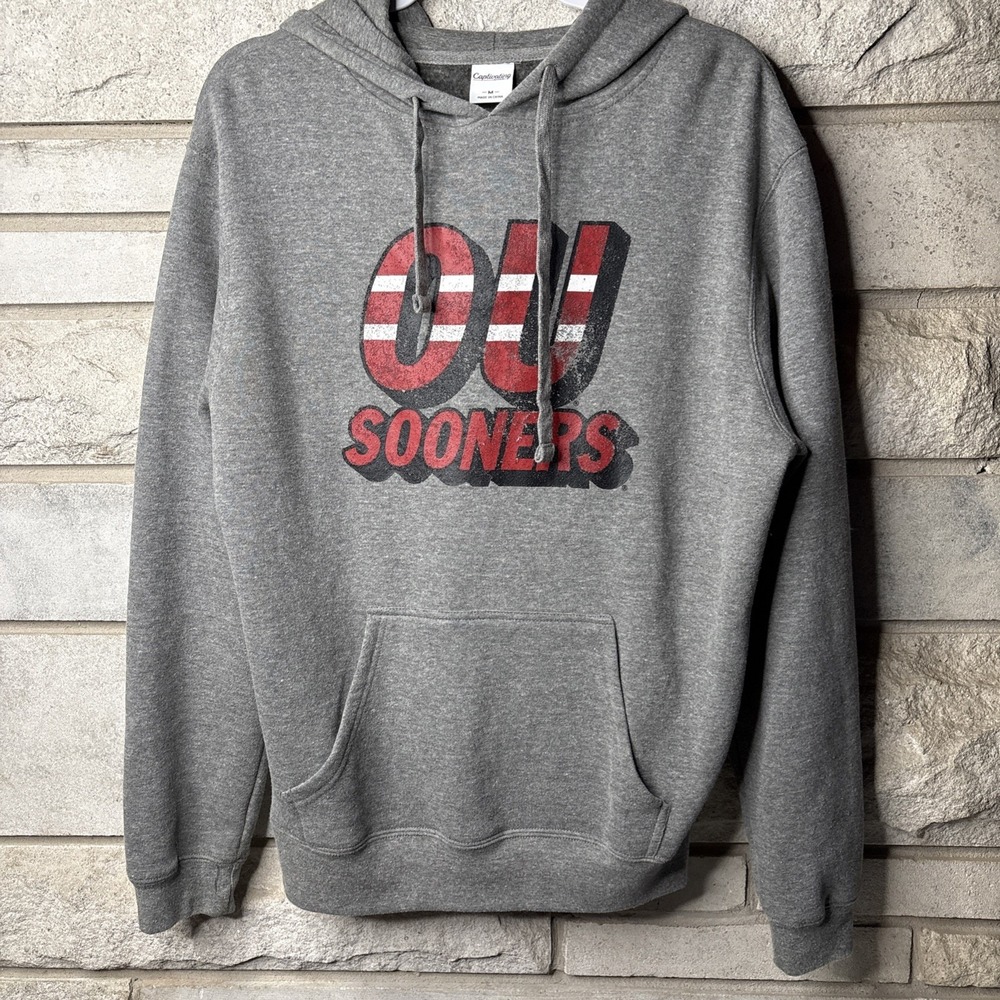 CAPTIVATING MENS MEDIUM OKLAHOMA SOONERS‎ GRAY SWEATSHIRT